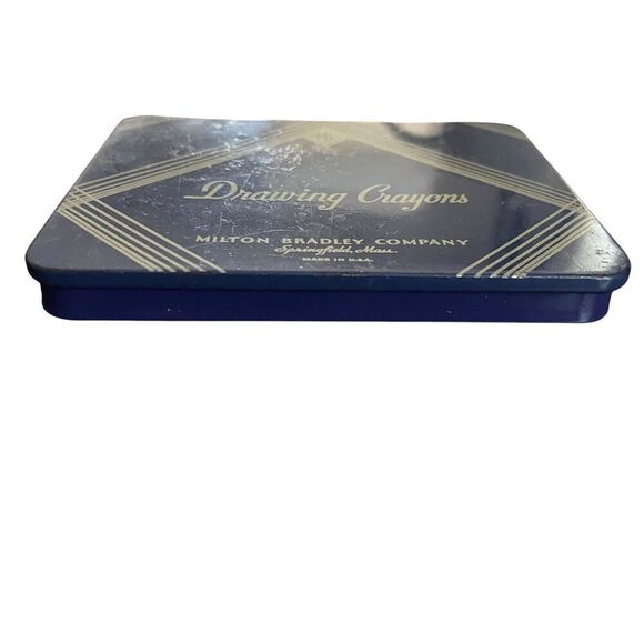 Vintage Milton Bradley Company Drawing Crayons and Blue Metal Tin - Picture 6 of 9